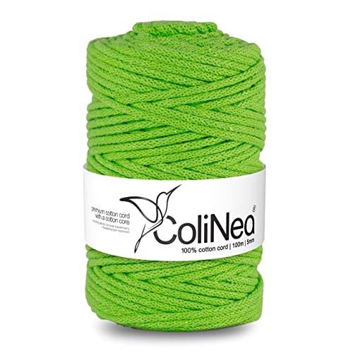 ColiNea Baumwollkordel mit Baumwollkern 5 mm 100m Baumwollgarn DIY Makramee Stricken Cotton Cord hellgrün ideal für Makramee Handwerk Baumwollseil für Basteln ColiNea Baumwollkordel mit Baumwollkern 5 mm 100m Baumwollgarn DIY Makramee Stricken Cotton Cord hellgrün ideal für Makramee Handwerk Baumwollseil für Basteln von ColiNea