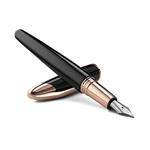 Colibri Equinox Füllfederhalter - Gebürsteter Schwarzes Stahl Und Rose Gold-Akzenten - Edel Füller - Bock Mittlere Größe Feder System - Kommt In Einer Schönen Geschenkbox Colibri Equinox Füllfederhalter - Gebürsteter Schwarzes Stahl Und Rose Gold-Akzenten - Edel Füller - Bock Mittlere Größe Feder System - Kommt In Einer Schönen Geschenkbox von Colibri