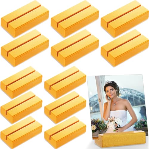 Colingmill Goldene Tischnummernständer aus Holz, Tischnummernständer, Tischkartenhalter, Büro, Geburtstag, Party, Veranstaltungen, Dekoration, Etikett, Fotomenü-Clips, Bankett, Restaurant (kurze Größe von Colingmill