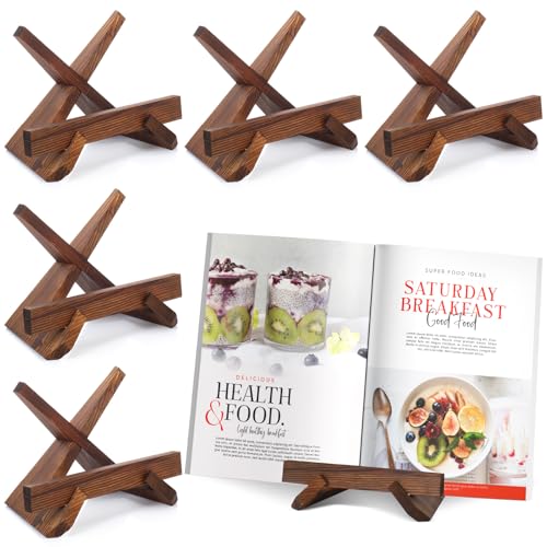 Colingmill Kochbuchständer aus Holz, Rezeptbuchständer, Halter für Küchentheke, rustikal, braun, Kochbuchhalter, Regal, Bilderrahmen für Zuhause, Küche, Theke, Tischdekoration, Display von Colingmill