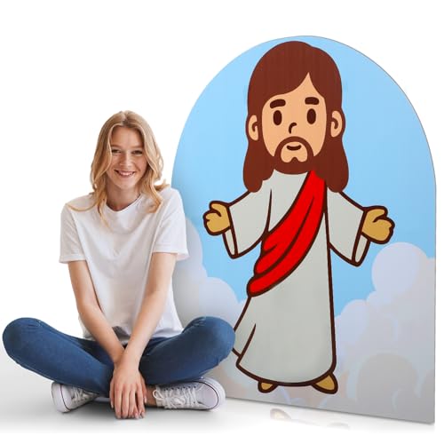 Colingmill Pappaufsteller Jesus Christus, 122 cm, lebensgroß, christlicher Karton, stehend, religiöse Party, Foto-Requisite für Jesus, VBS, Kirche, Sonntag, Schule, Dekoration von Colingmill