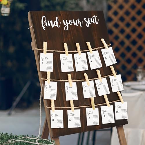 Colingmill Sitztafel für Hochzeitsempfang, Massivholz, rustikal, "Find Your Seat", Hochzeitsschild für Hochzeitsdekorationsideen (vertikaler Stil, 61 x 45,7 cm) von Colingmill