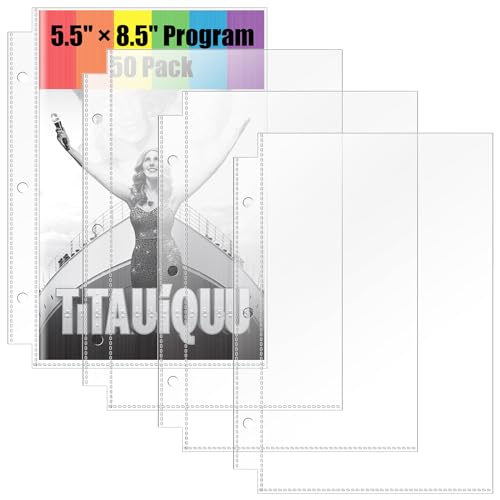 5,5 x 8,5 Prospekthüllen, 50 Stück, Seitenschutzfolien für Broadway-Programme und Theaterprogramme von Mitte der 1980er bis hin zu modernen, Top-Loading Blattschutzfolien 5,5 x 8,5 Prospekthüllen, 50 Stück, Seitenschutzfolien für Broadway-Programme und Theaterprogramme von Mitte der 1980er bis hin zu modernen, Top-Loading Blattschutzfolien von CollectHall