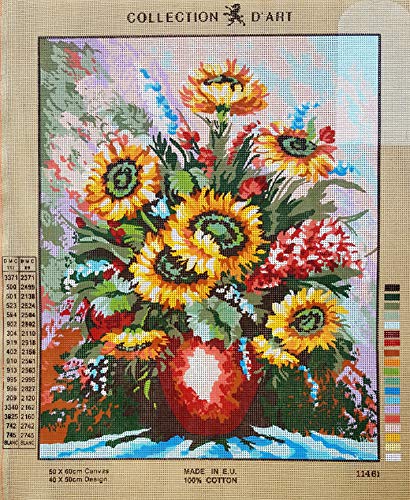 Collection D'Art 11461 Gobelin Gobelin Kreuzstich-Set, Gemaltes Leinwandbild, Blumen, 50,8 x 61 cm Collection D'Art 11461 Gobelin Gobelin Kreuzstich-Set, Gemaltes Leinwandbild, Blumen, 50,8 x 61 cm von Collection D'Art