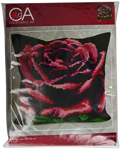 Collection D 'Art 40 x 40 cm Cardinal Rose Kissen Kreuzstich Collection D 'Art 40 x 40 cm Cardinal Rose Kissen Kreuzstich von Collection D'Art
