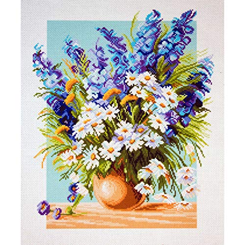 Collection D'Art Blauer Brunnen Bedrucktes Aida für Kreuzstickerei, Baumwolle, Mehrfarbig, 28x35cm Collection D'Art Blauer Brunnen Bedrucktes Aida für Kreuzstickerei, Baumwolle, Mehrfarbig, 28x35cm von Collection D'Art