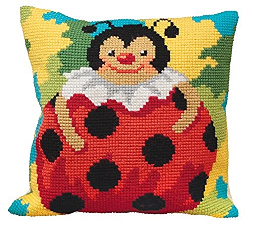 Collection D'Art CD5034 Kreuzstichkissen-Kit, Colombine, 40 x 40cm von Collection D'Art