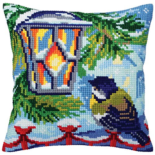 Collection D'Art Vor Weihnachten Kreuzstichkissen, Baumwolle, Mehrfarbig, 40x40cm Collection D'Art Vor Weihnachten Kreuzstichkissen, Baumwolle, Mehrfarbig, 40x40cm von Collection D'Art