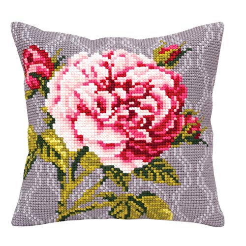 Collection d'Art 5341 Zarte Rose Kreuzstichkissen, Baumwolle, Mehrfarbig, 40x40cm Collection d'Art 5341 Zarte Rose Kreuzstichkissen, Baumwolle, Mehrfarbig, 40x40cm von Collection D'Art