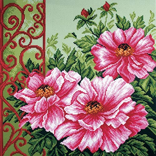 Collection d'Art PA1347 Pfingstrosen im Garten Bedrucktes Aida für Kreuzstickerei, Baumwolle, Mehrfarbig, 34x34cm Collection d'Art PA1347 Pfingstrosen im Garten Bedrucktes Aida für Kreuzstickerei, Baumwolle, Mehrfarbig, 34x34cm von Collection D'Art
