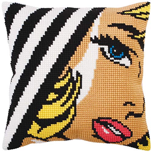 Collection D'Art CD5278 Kreuzstich-Set, Kissen, Pop-Art, mehrfarbig, 40 x 40 cm Collection D'Art CD5278 Kreuzstich-Set, Kissen, Pop-Art, mehrfarbig, 40 x 40 cm von Collection D'Art