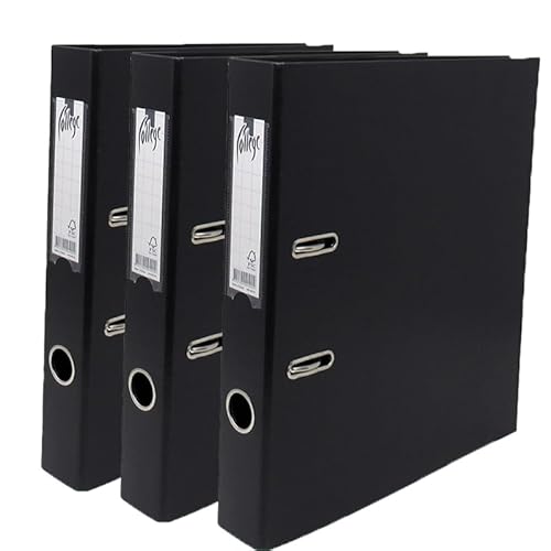 College Ordner breit für DIN A4, 3er Pack, 4.5 cm, Hochwertiger PP-Kunststoff Aktenordner in Schwarz – Ideal für Bürobedarf, Schulunterlagen & DIN A4 Dokumentenmanagement von College
