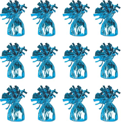 Folienballongewicht für Heliumballons - 5 x 70 g schweres Ballongewicht Geburtstagsfeier Hochzeit Feier Dekor mit Quasten (Seeblau) von Collenatsy