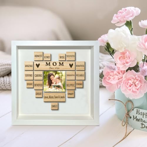 Personalisiertes Foto mit Kind-Namen, Mutter, Schattenbox, Mutter, Holz-Bilderrahmen, Herz, Affirm Schild, Mutter, Sie sind eine tolle Mutter, Sie sind schön, Muttertag, Heimdekoration, Geschenk für Personalisiertes Foto mit Kind-Namen, Mutter, Schattenbox, Mutter, Holz-Bilderrahmen, Herz, Affirm Schild, Mutter, Sie sind eine tolle Mutter, Sie sind schön, Muttertag, Heimdekoration, Geschenk für von Collienght