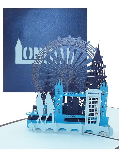 3D Pop Up Karte "London Calling!" - Klappkarte London - Streetlife & Skyline, Reisegutschein & Geschenkgutschein Städtetrip London von Cologne Cards