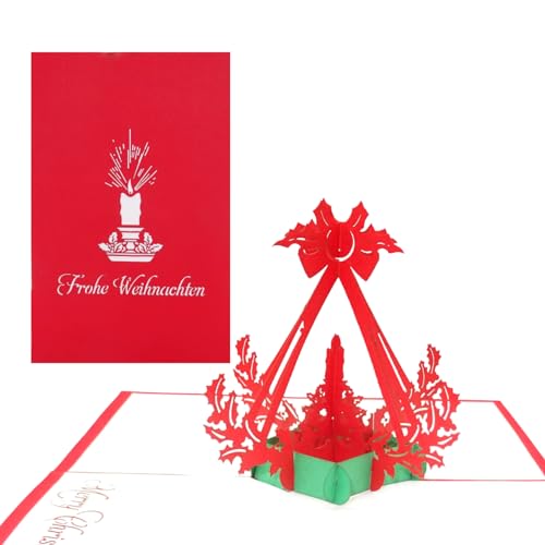 Pop-Up Karte Adventskerze - Frohe Weihnachten, 3D Weihnachtskarte mit Kerze, Pop Up Karte zu Weihnachten, 3D Klappkarten, Adventskarte von Cologne Cards