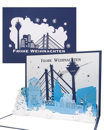 Weihnachtskarte Düsseldorf Panorama” - 3D Klappkarte zum Weihnachtsmarkt Düsseldorf – Pop Up Karte als Geschenkgutschein, Reisegutschein, Weihnachtsgruß in 3D Weihnachtskarte Düsseldorf Panorama” - 3D Klappkarte zum Weihnachtsmarkt Düsseldorf – Pop Up Karte als Geschenkgutschein, Reisegutschein, Weihnachtsgruß in 3D von Cologne Cards