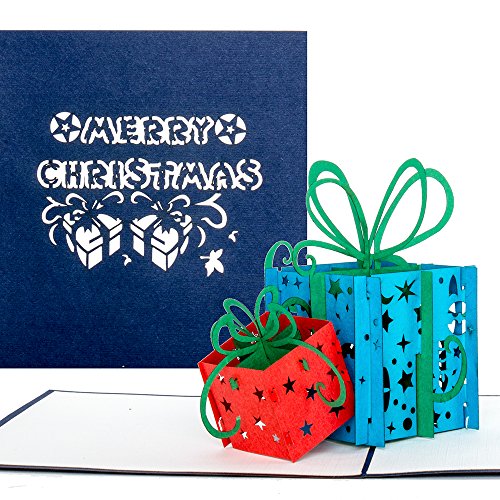 Weihnachtskarte Geschenke Merry Christmas - Pop Up Karte - Klappkarten mit Umschlag von Cologne Cards