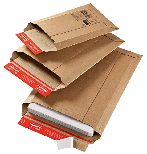 Versandtasche aus Wellpappe Karton mit Selbstklebeverschluss und Aufreissfaden | CP010.10-Innenmaß 530x720x50mm | braun| 100 Stück von Colompac