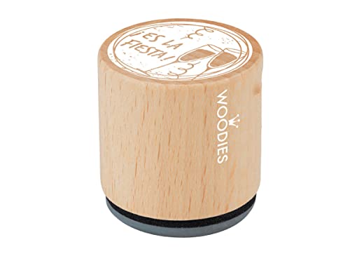 Stempel aus Holz und Gummi, Durchmesser 33 x 30 mm. von Woodies