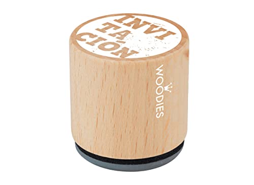 Stempel aus Holz und Gummi, Durchmesser 33 x 30 mm. von Woodies