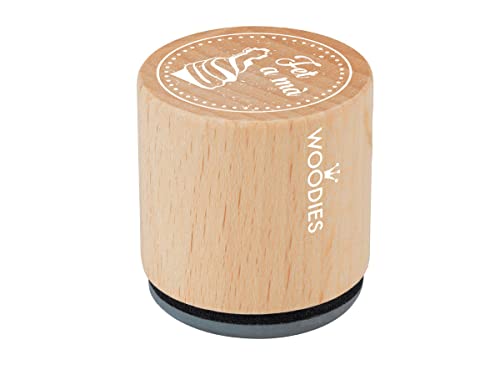 Stempel aus Holz und Gummi, Durchmesser 33 x 30 mm. von Woodies