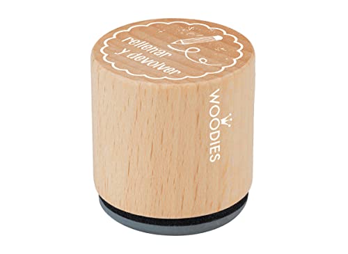 Stempel aus Holz und Gummi, Durchmesser 33 x 30 mm. von INNSPIRO