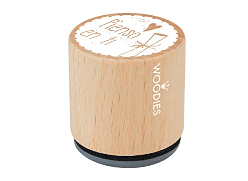 Stempel aus Holz und Gummi, Durchmesser 33 x 30 mm. von Woodies