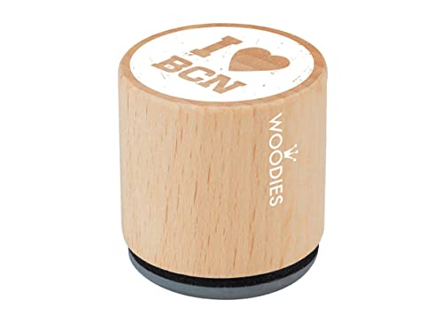 Stempel aus Holz und Gummi I love BCN Durchmesser: 33 x 30 mm. von INNSPIRO