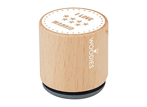 Stempel aus Holz und Gummi I love Madrid Sterne Durchmesser 33 x 30 mm. von INNSPIRO