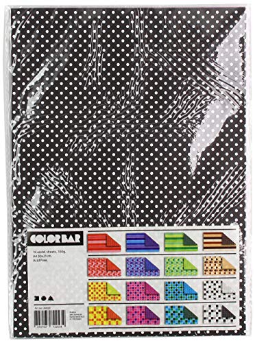 Color Bar - Papiersortiment, A4 21x30 cm, gemustert, 16 sort. Blatt von Colorbar