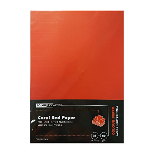 Farbe Boden 80 gsm Papier – Koralle rot (25 Stück) von Color Base