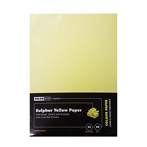 Farbe Boden 80 gsm Papier – Schwefel Gelb (25 Stück) von Color Base