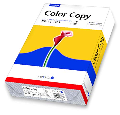 Papyrus 88007902 Drucker-/Kopierpapier, Farblaserpapier ColorCopy 300 g/m², A4, 125 Blatt, hochweiß, Hochglatt von Papyrus