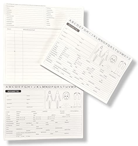 Kosmetik Karteikarten/DIN A5 Analysekarten zum aufklappen, Doppelseitig (25) Klappkarten von Color Your Nails