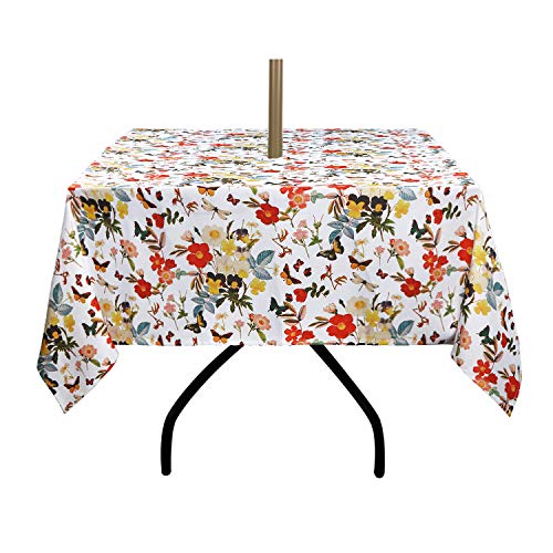 ATUIO ColorBird Spring Bloom Botanical Print Outdoor Tablecloth Water Resistant Spillproof Polyester Fabric Table Cover with Zip. von ColorBird