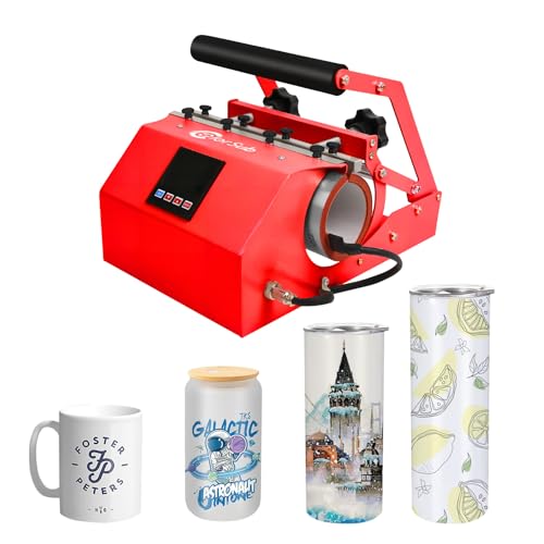 ColorSub Mug Press Tumbler Heißpresse Maschine, Professionelle Tassenpresse Druckgerät 11-30oz Mug Heat Press, Cup Press Sublimationsdruckgerät DIY Transferpresse (Rot) von ColorSub