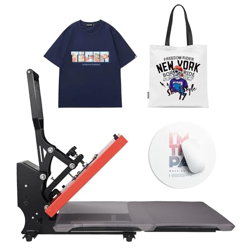 ColorSub druckpressen für T-Shirts 38 x 38 cm, Teflon Transferpresse Hitzepresse Mit Schienen| Sublimations Heat Press Plotter Machine für Kleidung, Taschen, HTV Vinyl Projects von ColorSub