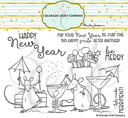 Colorado Craft Company AJ407 Clear Stamp Colorado transparenter Stempel, Party Time von Anita Jeram von Colorado Craft Company