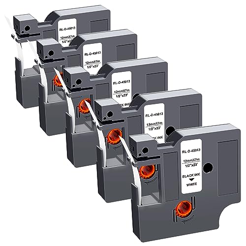 Coloran Kompatibel Dymo 45013 D1 Eikettenband 12mm x 7m als Ersatz für Dymo D1 45013s 45113 A45013 S0720530 Schwarz auf Weiß Schriftband für Dymo LabelManager 160 210D 280 360D 420P PnP 450 Duo, 5X Coloran Kompatibel Dymo 45013 D1 Eikettenband 12mm x 7m als Ersatz für Dymo D1 45013s 45113 A45013 S0720530 Schwarz auf Weiß Schriftband für Dymo LabelManager 160 210D 280 360D 420P PnP 450 Duo, 5X von Coloran