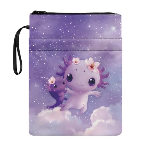 Coloranimal Axolotl Buchhüllen mit Reißverschluss, Reisebuch-Schutztasche für Taschenbücher und Hardcover, waschbar, mit Vordertasche, Violett Coloranimal Axolotl Buchhüllen mit Reißverschluss, Reisebuch-Schutztasche für Taschenbücher und Hardcover, waschbar, mit Vordertasche, Violett von Coloranimal