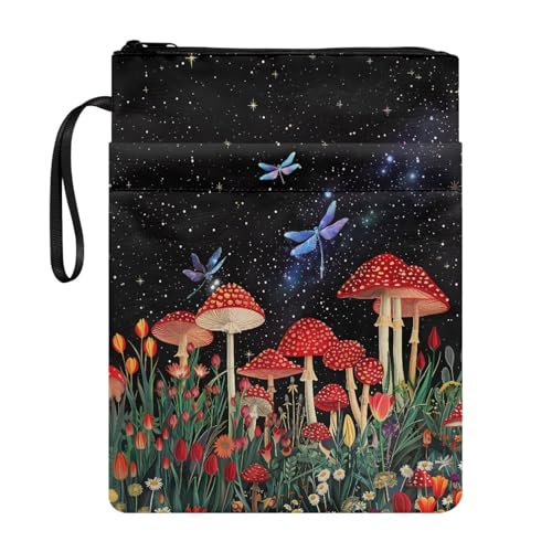 Coloranimal Buchhülle, Motiv: rote Pilze, Libellen-Druck, Buchhülle, Tasche für Taschenbücher, Hardcover, Aufbewahrung, Tragetasche, modisch, leicht, Taschenbuchhülle Coloranimal Buchhülle, Motiv: rote Pilze, Libellen-Druck, Buchhülle, Tasche für Taschenbücher, Hardcover, Aufbewahrung, Tragetasche, modisch, leicht, Taschenbuchhülle von Coloranimal