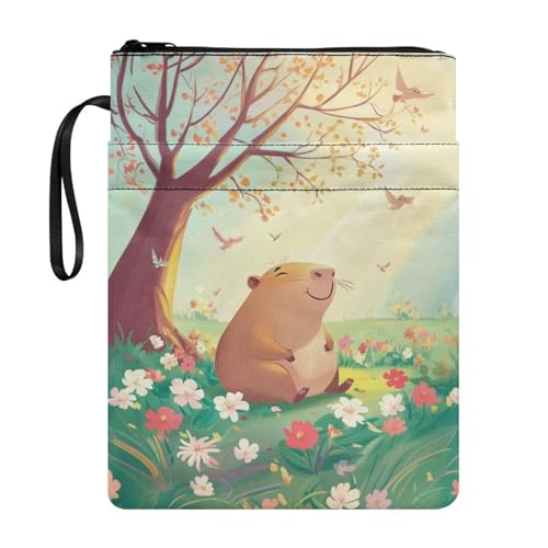 Coloranimal Buchhülle mit Frühlingsblumen-Aufdruck und Reißverschluss, Tasche für Taschenbuch, Hardcover, Schulanfang, Buchhülle mit Vordertaschen, modisch, weiche Aufbewahrungstasche Coloranimal Buchhülle mit Frühlingsblumen-Aufdruck und Reißverschluss, Tasche für Taschenbuch, Hardcover, Schulanfang, Buchhülle mit Vordertaschen, modisch, weiche Aufbewahrungstasche von Coloranimal