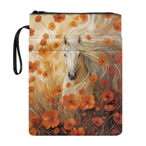 Coloranimal Buchhülle mit Herbstblumen-Motiv und Reißverschluss, Buchhülle, Aufbewahrungstasche, Poratbale, Taschenbuch, Hardcover, Tasche für Reisen, Studium, Bibliothek Coloranimal Buchhülle mit Herbstblumen-Motiv und Reißverschluss, Buchhülle, Aufbewahrungstasche, Poratbale, Taschenbuch, Hardcover, Tasche für Reisen, Studium, Bibliothek von Coloranimal