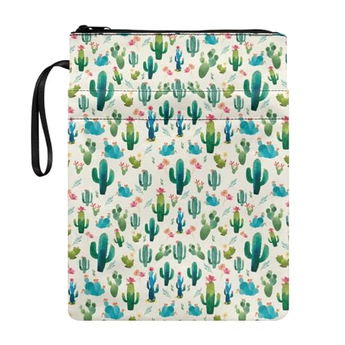 Coloranimal Buchhülle mit Kaktusdruck, mit Reißverschluss, Buchtasche für Hardcover, Jungen, Mädchen, Erwachsene, modische Tasche mit Vordertaschen, leicht, tragbar, Taschenbücher für Kinder und Coloranimal Buchhülle mit Kaktusdruck, mit Reißverschluss, Buchtasche für Hardcover, Jungen, Mädchen, Erwachsene, modische Tasche mit Vordertaschen, leicht, tragbar, Taschenbücher für Kinder und von Coloranimal
