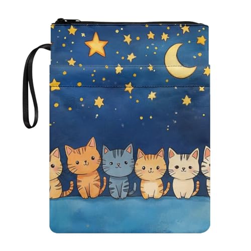 Coloranimal Buchhülle mit Katzendruck, Violett / Himmelweiß, für Liebhaber, Geschenke, Schutztasche für Taschenbuch, Hardcover, passend für die meisten Taschenbücher, modische Schultasche Coloranimal Buchhülle mit Katzendruck, Violett / Himmelweiß, für Liebhaber, Geschenke, Schutztasche für Taschenbuch, Hardcover, passend für die meisten Taschenbücher, modische Schultasche von Coloranimal