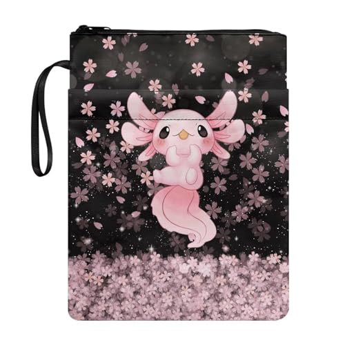 Coloranimal Buchhülle mit Kirschblüten-Druck, mit Reißverschluss, Buchtasche, Schutztasche für Taschenbuch, Hardcover, niedlich, tragbar, für den Schulanfang Coloranimal Buchhülle mit Kirschblüten-Druck, mit Reißverschluss, Buchtasche, Schutztasche für Taschenbuch, Hardcover, niedlich, tragbar, für den Schulanfang von Coloranimal