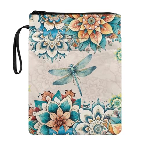 Coloranimal Buchhülle mit Mandala-Blumendruck und Reißverschluss, Buchtasche für Hardcover, modische Tasche, Schulanfang, Geschenk, Taschenbücher, Aufbewahrung mit Gurt für Reisen, Schule Coloranimal Buchhülle mit Mandala-Blumendruck und Reißverschluss, Buchtasche für Hardcover, modische Tasche, Schulanfang, Geschenk, Taschenbücher, Aufbewahrung mit Gurt für Reisen, Schule von Coloranimal