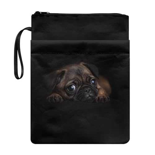 Coloranimal Buchhülle mit Mops-Aufdruck, Taschenbuch, Hardcover, Aufbewahrungstasche mit Reißverschluss und Vordertasche, tragbar, trendiges Design, Schulanfang, Tasche für Lehrer, Studenten Coloranimal Buchhülle mit Mops-Aufdruck, Taschenbuch, Hardcover, Aufbewahrungstasche mit Reißverschluss und Vordertasche, tragbar, trendiges Design, Schulanfang, Tasche für Lehrer, Studenten von Coloranimal