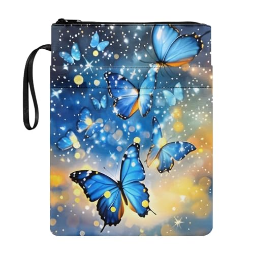 Coloranimal Buchhülle mit Schmetterlings-Aufdruck, mit Reißverschluss, Buchumschlag für Taschenbücher, Hardcover, modische Aufbewahrungstasche mit Vordertaschen, tragbare Schultasche Coloranimal Buchhülle mit Schmetterlings-Aufdruck, mit Reißverschluss, Buchumschlag für Taschenbücher, Hardcover, modische Aufbewahrungstasche mit Vordertaschen, tragbare Schultasche von Coloranimal